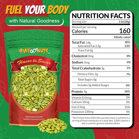 5Lbs (80oz) 100% We Got Nuts Pumpkin Seeds Healthy Snacks Bag | Raw Pepitas No Preservatives Added, Natural With No