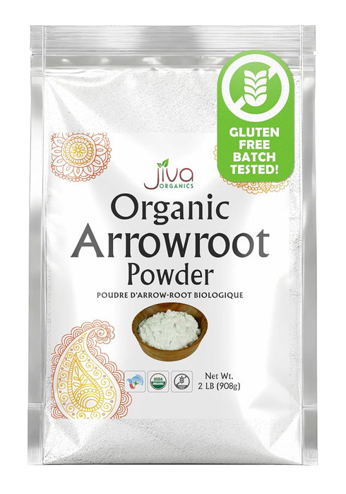 Jiva Organics Organic Arrowroot Flour (Powder) 2 Pound Bag - Raw, Non-GMO,