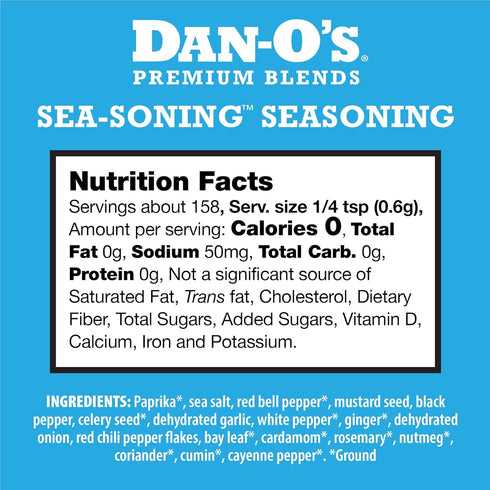 3 Set, 3 Pack, Dan-O's Bottle Seasoning Small Bottles, Includes Spicy, SEA-soning and Cajun Seasonings, Sugar Free