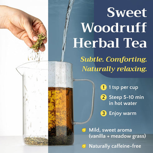 8 oz Sweet Woodruff Herb Tea - Natural Galium Odoratum - Dried Cut and Sifted Herbs