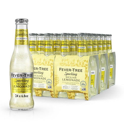 Fever-Tree Sparkling Sicilian Lemonade Premium Soda Mixer for Cocktails and Mocktails, 6.8