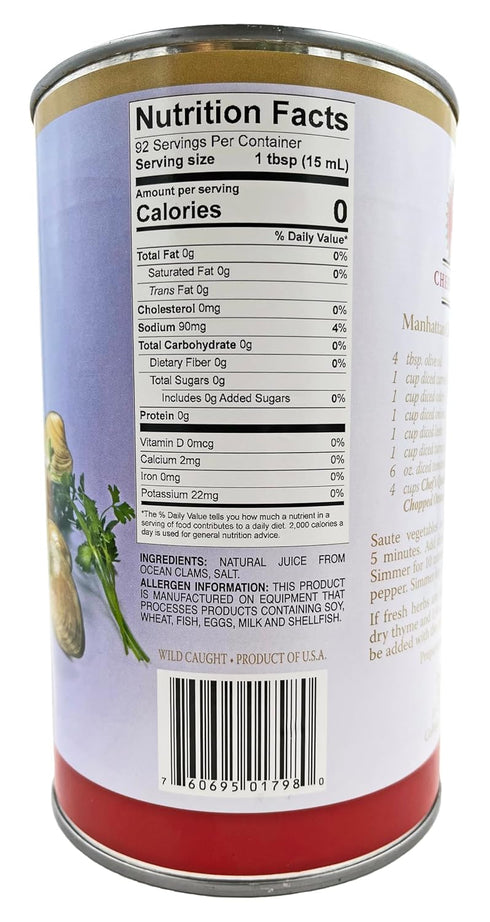 Chef's Quality 46 Oz (2 Pack) Ocean Clam Juice