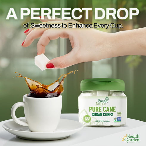 100 12.7 oz, 100% Sweet Nature Pure Cane Sugar Cubes, Cubes, Natural Non-GMO Cane Sugar for Coffee & Tea, Kosher, No