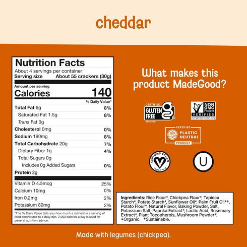 (6 4.26 Oz MadeGood Cheddar Star Puffed Crackers Bags - Each) Gluten Free and Organic, Healthy Snacks
