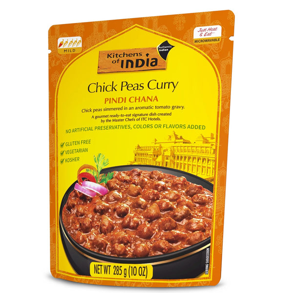 Kitchens of India Pindi Chana Chick Peas Curry, (Pack of 6)10 Ounces