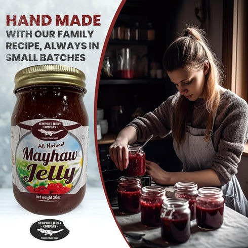 NEWPORT JERKY COMPANY 20 oz Mayhaw Jelly | All Nautral, Fat Free, Vegan Jelly | Hand Crafted, Small Batch, Gluten Free