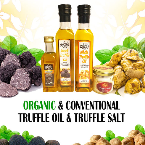 8.45 Oz (Pack 1) De La Rosa White Truffle Oil, First Cold Pressed, Vegan, Kosher, Non-GMO & Gluten Free, Drizzle Over