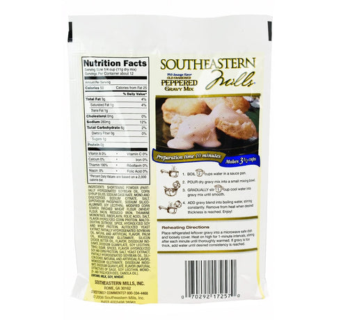 4.5 Oz. (Pack 6) Kauffman Orchards Old-Fashioned Peppered Gravy Mix With Sausage Flavor by Southeastern Mills