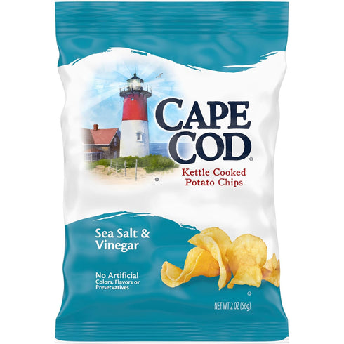 Cape Cod Potato Chips, Sea Salt and Vinegar Kettle Chips, 2 Oz