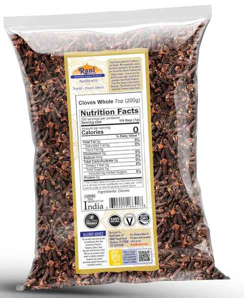 Rani Cloves Whole (Laung) 7oz (200g), Great for Food, Tea, Pomander Balls, Hand Selected, All Natural, Kosher, Vegan