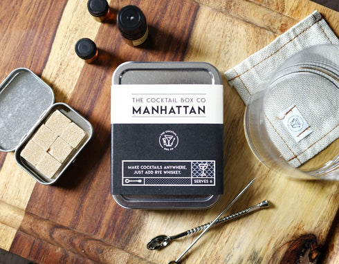 The Cocktail Box Co. Manhattan Cocktail Kit, Handcrafted Mixology Set for Him or Her, 1 Kit
