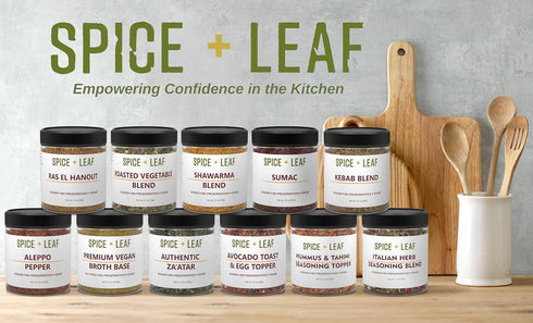 3.5 oz Premium Kebab Blend by Spice + Leaf, - Kosher, Vegan Preservative Free Spice. Vegetarian, Dairy Free and Salt
