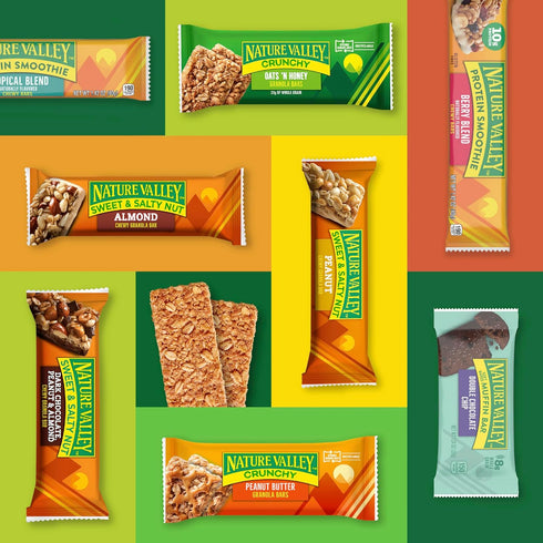 5 7.1 oz Nature Valley Protein Smoothie Chewy Snack Bars, Berry Blend Protein Bars, Bars
