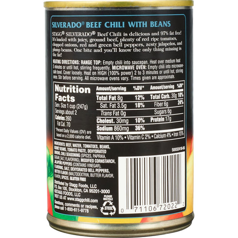 STAGG 15 (Pack 12) Silverado Beef Chili with Beans, Ounce