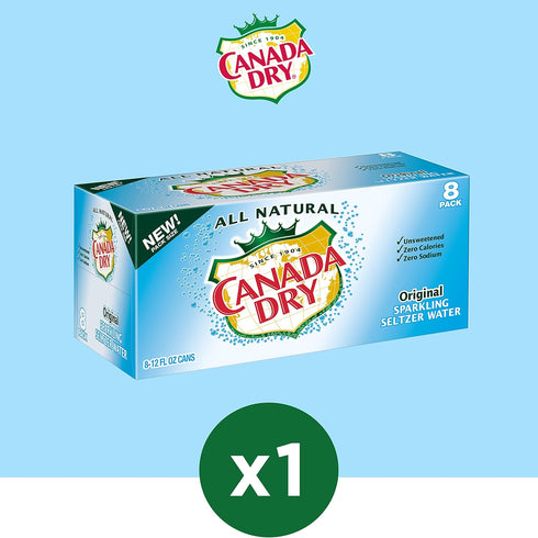 12 8 Count Canada Dry Original Sparkling Seltzer Water, Fluid Ounce Can