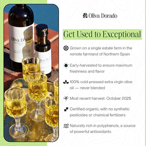 (100mL, 3-Pack), 100% Set (3-Pack) Oliva Dorado Glass Mini Olive Oil Bottles Unrefined & Cold Pressed Organic Extra