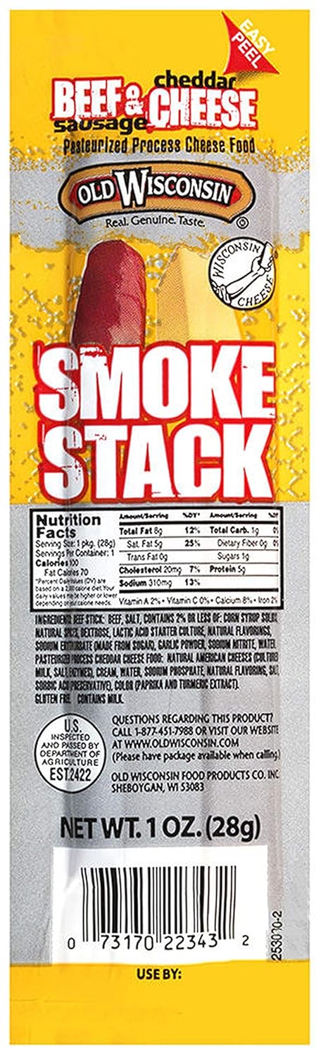 by Old Wisconsin Old Wisconsin Cheese, Beef Stick and Cheddar, 1-Ounce (Pack of 18)