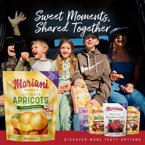 32oz Mariani Ultimate Dried Apricots - Bulk Family Value Size, Dried Fruit, No Sugar Added, Non-GMO, Gluten-Free