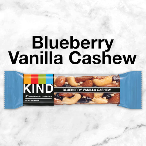 1.4oz, 12 Count KIND Bars, Blueberry Vanilla & Cashew, Gluten Free, Low Sugar