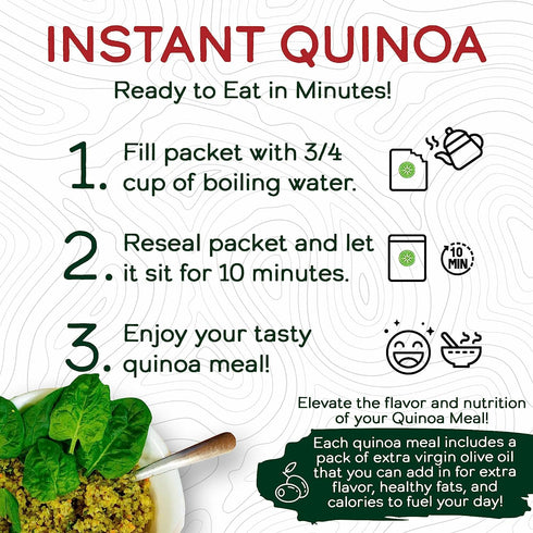 10g Packet (5-Pack) Wild Zora Organic Quinoa Bowls - Quick Prepared Meals, Instant Tasty Bowls, Pantry Staples