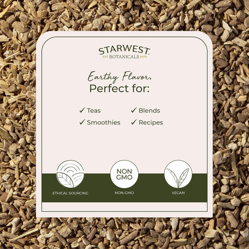 1 lb Starwest Botanicals Organic Ashwagandha Root - Dried Herb for Tea & Herbal Blends, Cut & Sifted, Certified Kosher