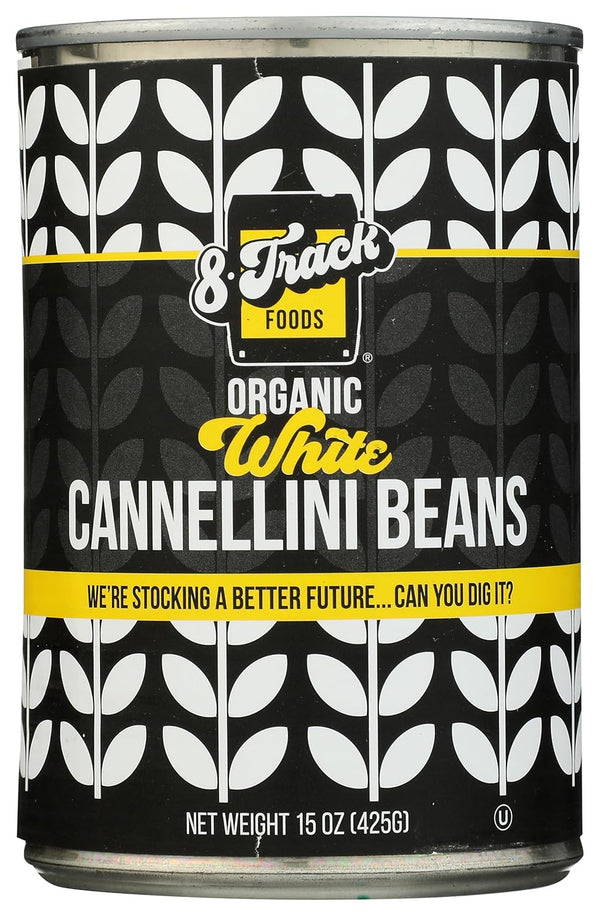 8 Track Foods Organic White Cannellini Beans, 15 OZ