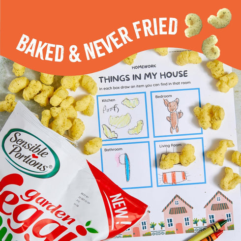 3.75 6-Pack Sensible Portions Veggie Puffs, Sour Cream & Onion Flavor, Gluten-Free Chips, Ounce Bag