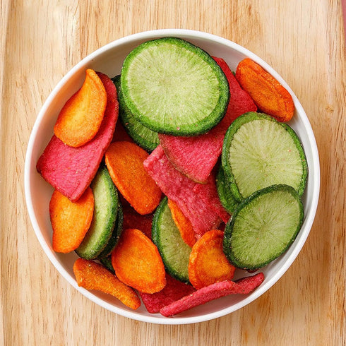 laweny 6.70oz snacks190g Dry radish slices freeze-dried three-color radish slices fruit and vegetable crisp slices