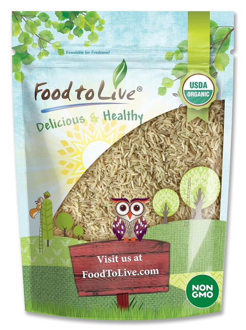 Food to Live Organic Brown Jasmine Rice, 2 Pounds Non-GMO, Whole-Grain Rice,