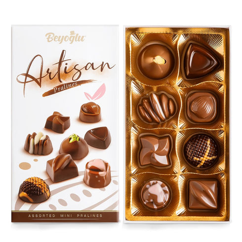 Beyoglu Artisan Assorted Chocolate Pralines with Gourmet Fillings, 8 Count, 2.82 Oz