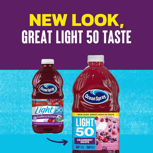 Cran50 64 Oz (Pack 8) Ocean Spray Cranberry Grape Juice Drink, Fl Bottle