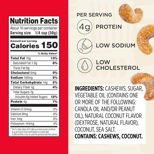10.5 Snak Club Bags Honey Cashews, Crunchy, Glazed, Gluten-Free, Family Size, Ounce