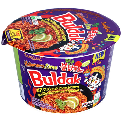 Vmart 110g (Pack 6) Samyang Buldak Noodles Hot Chicken Flavour Ramen Habanero Lime Big Bowl Cup Instant Korean Food