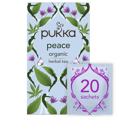 Pukka Organic Peace Herbal Tea with Spearmint, Ashwagandha, and Hemp Seed Oil,