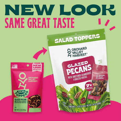 0.85 oz (Pack 7) Orchard Valley Harvest Salad Toppers Glazed Pecans with Sweetened Cranberries & Roasted Pepitas