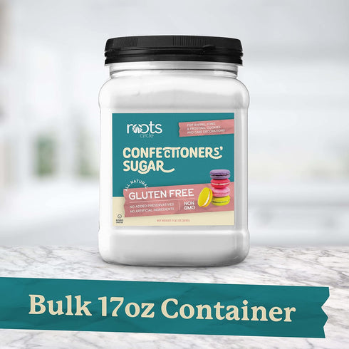 1 Pack 17.63oz Roots Circle Confectioners Sugar | Non GMO & Gluten-Free Powdered Sugar | Vegan & Kosher for Passover |