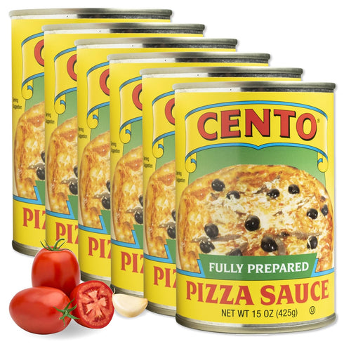 Cento Full Prepared Pizza Sauce, 15 Oz (Pack of 6), with Tomatoes, Basil,