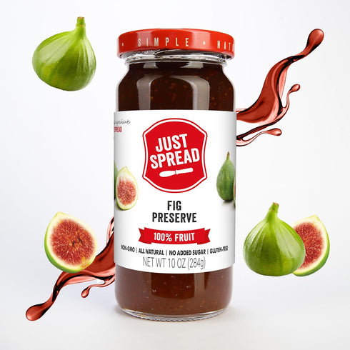 JUST SPREAD 100% 4 10oz Fruit Preserve | Made with Real Fruit Pieces & Only Ingredients | Gluten Free, Vegan, Non GMO
