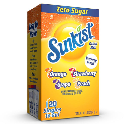 Sunkist Soda Variety Pack, Singles To Go Orange, Strawberry, Grape and Peach