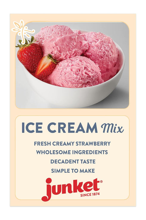 4 (Pack 4) Junket Ice Cream Mix Simply Strawberry, Ounce