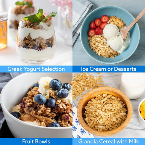 100% 10oz (1-Pack) Greek Goddess Gourmet Maple Oat Granola with Pure Maple Syrup, Coconut, Extra Virgin Olive Oil
