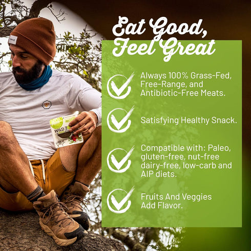 Wild Zora Meat & Veggie Bars, Variety 5-Pack, Natural Jerky Snacks, Healthy Paleo, Gluten Free