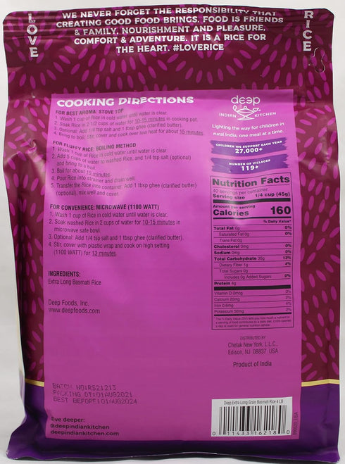 4 LB Extra Long Grain Basmati Rice