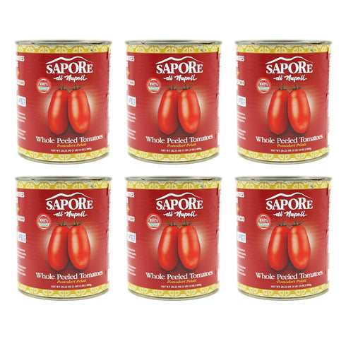 Sapore Di Napoli 6 Pack 28oz Italian Whole Peeled tomatoes