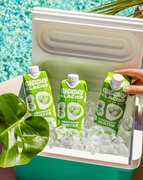 16.9 Oz Pack 12 Groovy Glacier Coconut Water - Premium Quality Coconut Water - Fl