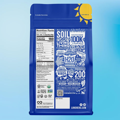 32 Oz Lundberg Sushi Rice, Sticky White Japanese-Style Short Grains, Regenerative Organic Certified