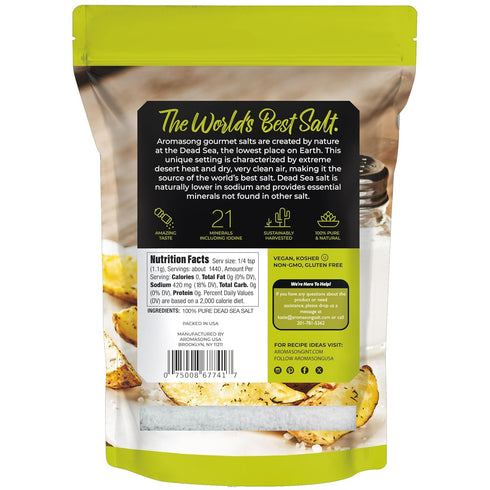 100% 5 Lb Packaging Aromasong Fine Sea Salt - Pure & Natural Dead Sea Table Salt For Cooking & Baking - Bulk - May Vary