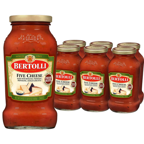 Bertolli Pasta Sauce Five Cheese, Spaghetti Tomato Sauce, 24 oz (Pack of