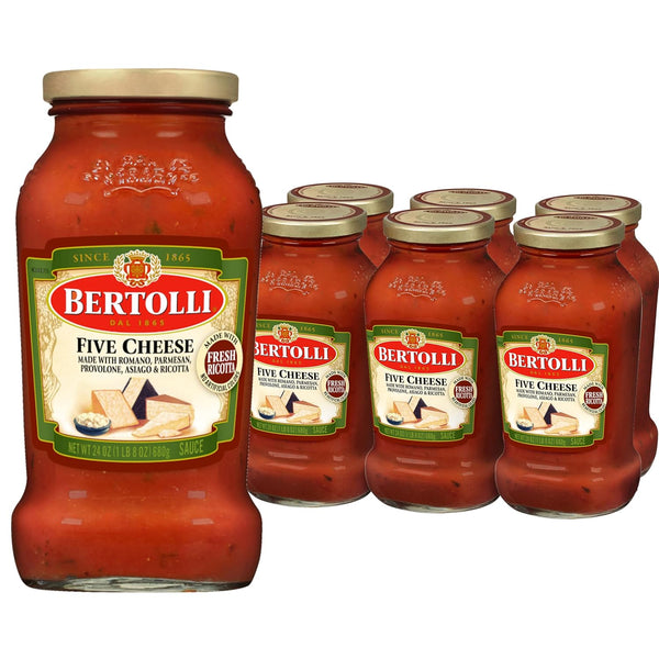 Bertolli Pasta Sauce Five Cheese, Spaghetti Tomato Sauce, 24 oz (Pack of