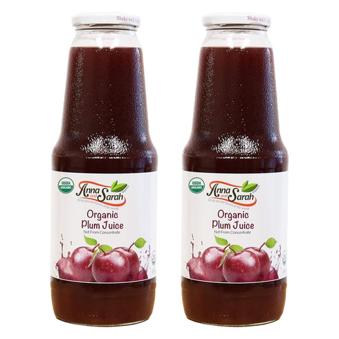 Anna and Sarah 33.8 Oz Organic Tart Plum Juice - Glass Bottle